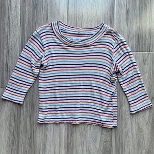Ultra Violet Kids Striped Mock Neck Top